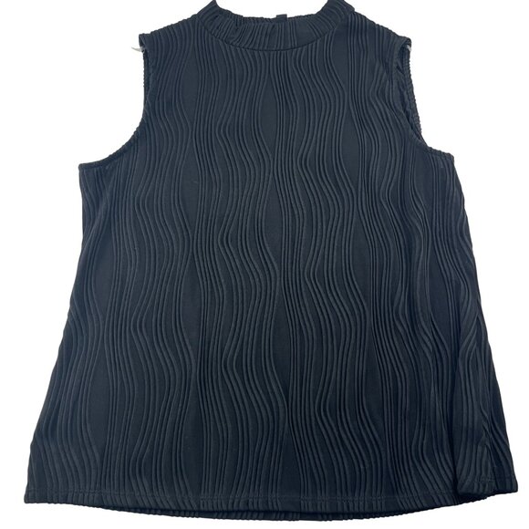 Robert Louis Women's XL Black‎ Textured Sleeveless Top - Picture 1 of 5